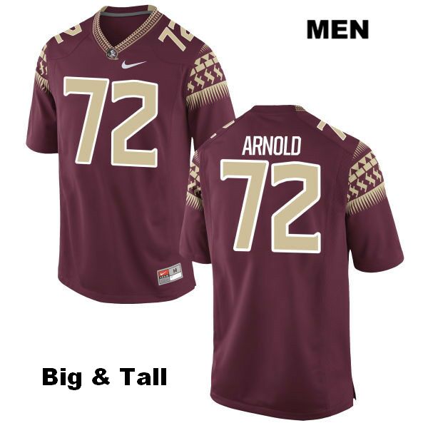 Men's NCAA Nike Florida State Seminoles #72 Mike Arnold College Big & Tall Red Stitched Authentic Football Jersey QSW3069WA